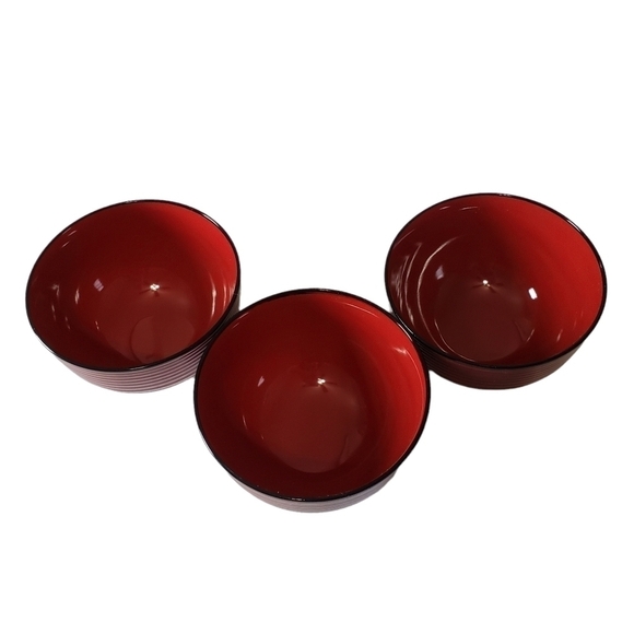 Set of 3 Soup bowl red containing A line - Picture 2 of 5